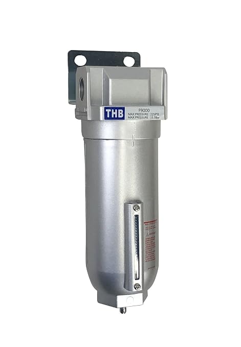 1/2" NPT Industrial Particulate Filter, Removes Water, Debris from Compressed - Image 2