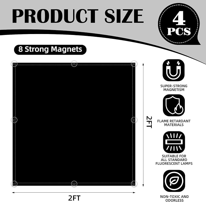 ANGSYLTH 2 x 2 Feet Fluorescent Light Covers - Image 2