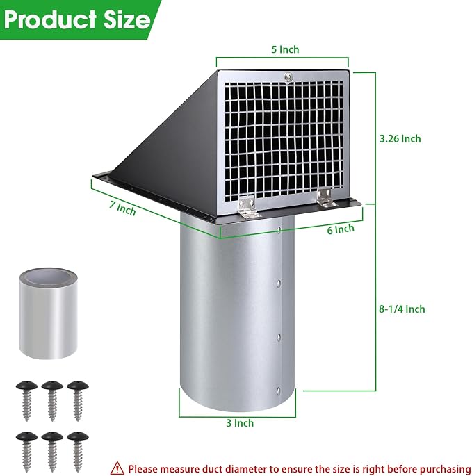 3 Inch Dryer Vent Cover Outside - Image 2