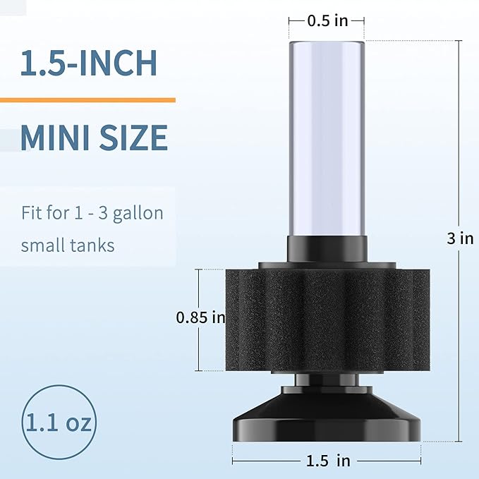 Pawfly Aquarium Nano Bio Sponge Filter Quiet Betta Fry Shrimp Foam Filter Kit - Image 4