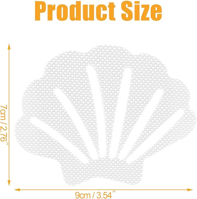 Clear Bathtub Stickers Non Slip, Shell Shaped Tubs Safety Shower Treads, Adhesive Sticker for Bathroom Bathtub, Shower Floor(12Pcs)