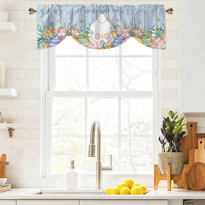 Spring Easter Tie Up Valance Curtains - Image 9