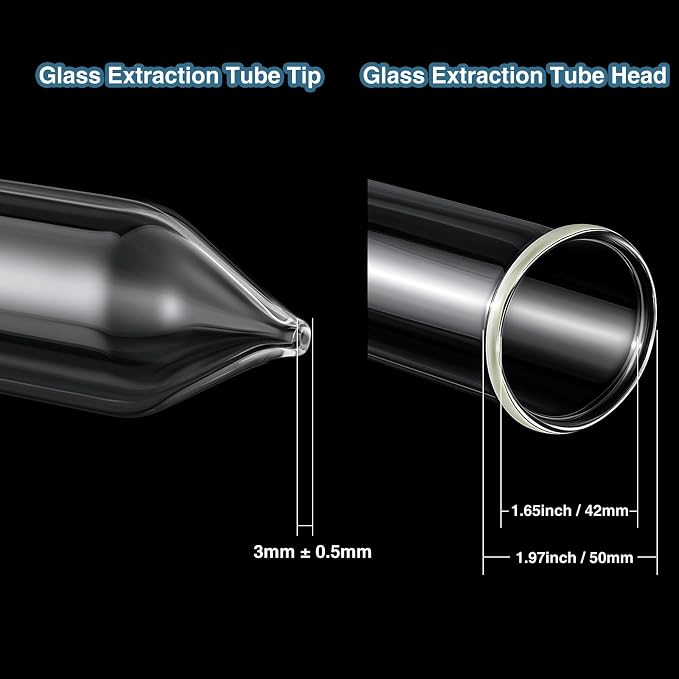 Chunful Glass Extractor Extraction Filter Tube 20" Long 50mm Diameter Thick and - Image 3
