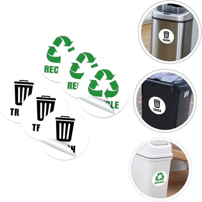 Veemoon 6-Piece Set of Self-Adhesive Garbage Classification Label Stickers - Image 4