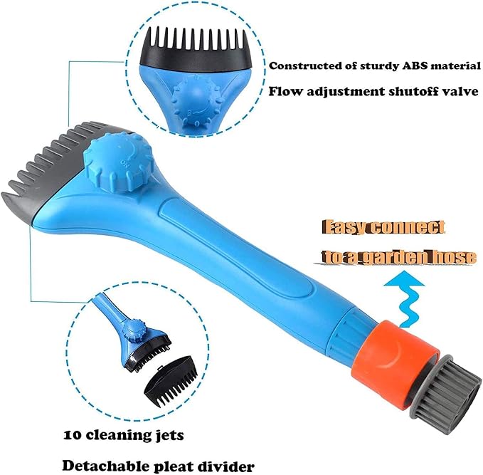 Wadoy Pool & Spa Filter Cartridge Cleaner Tool, Handheld Pool Filter Cleaning - Image 3