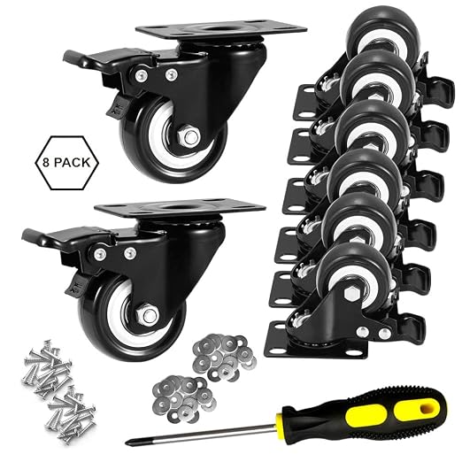 2" Caster Wheels Set of 8, Heavy Duty - Image 2
