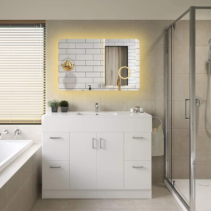 Illuminated LED Bathroom Mirror, Wall Mounted Backlit Makeup Vanity Mirror - Image 2