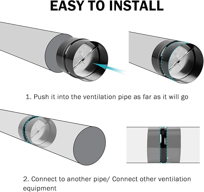 10 Inch Draft Blocker Backdraft Damper Duct Draft Stopper One-Way Airflow - Image 5