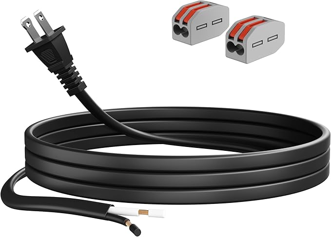 Adoreen 18 Gauge 2 Prong Polarized Replacement Power Cord 1.5 Ft by Adoreen