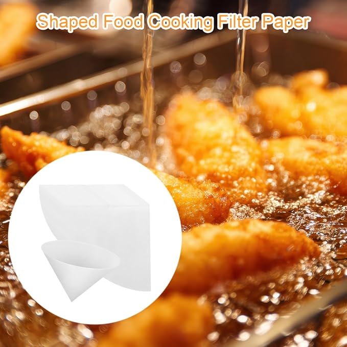 25 Pack 10" Deep Fryer Oil Filters Non Woven Cooking Oil Cones Strainer Maple - Image 6