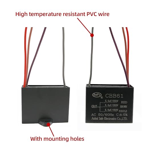 CBB61 Capacitor 5uf+5uf+5uf 350V AC Ceiling Fan 4 Wire 50/60Hz - Image 3