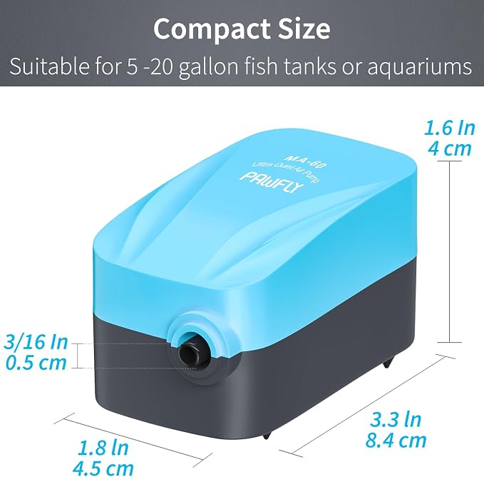 Pawfly Aquarium 15-40 GPH Compact Air Pump Quiet Oxygen Aerator Pump - Image 5