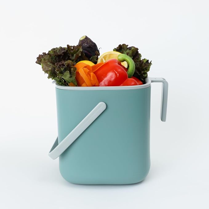 Blue Ginkgo Kitchen Compost Bin – Filter-Free, Odor-Tight Countertop Food Waste - Image 7