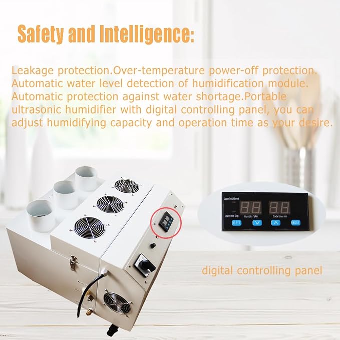 Ultrasonic Humidifier 24kg/h Portable Continuous Cool Mist Maker Humidifier - Image 4