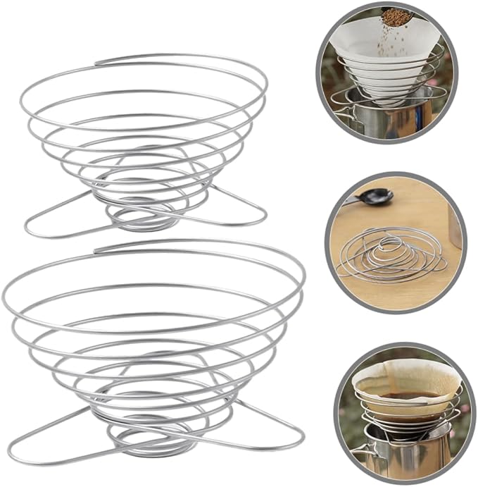 Zerodeko 2pcs Coffee Filters Compatible Stainless Steel Dripper Camping Dripper - Image 2