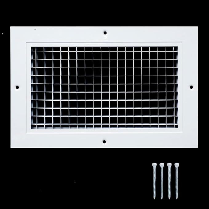 10'' x 6'' Aluminum Eggcrate Return Grille, Modern/Minimalist Style, Fits 10'' by DECOAIRCON