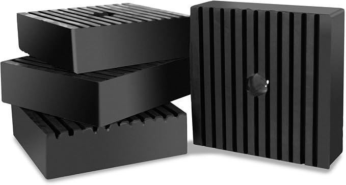 4" x 4" x 1" Shock Pad for Air Compressor or Equipment Solid Rubber, 4 Pack by VKQ