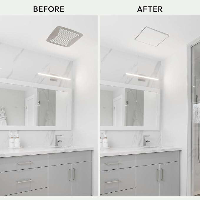 Fittes Flush Exhaust Mount, Minimalist ABS Plastic Bathroom Ventilation Fan - Image 5