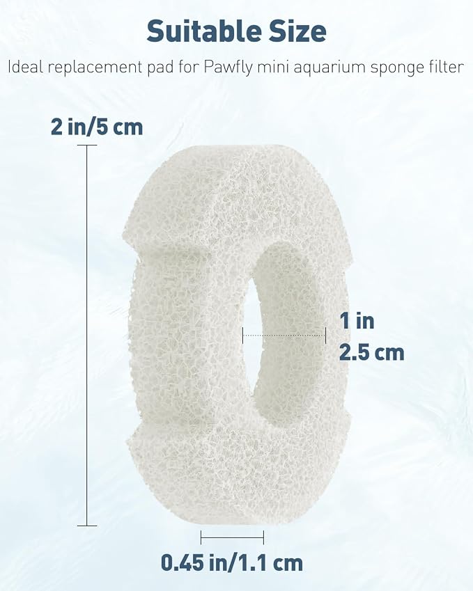 Pawfly 4 Pack Aquarium Bio-Sponge Filter Replacement Sponges White Foam - Image 6
