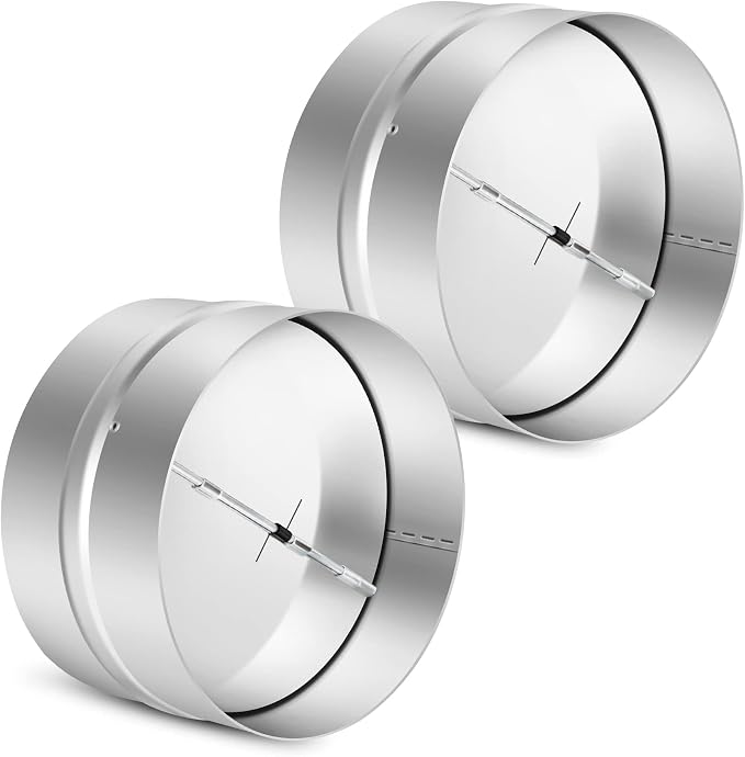 2 Pcs 6 Inch Draft Blocker Backdraft Damper Duct Draft Stopper One-Way Airflow by Kikerike
