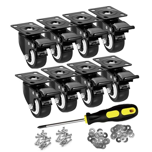 2" Caster Wheels Set of 8, Heavy Duty by ASHGOOB