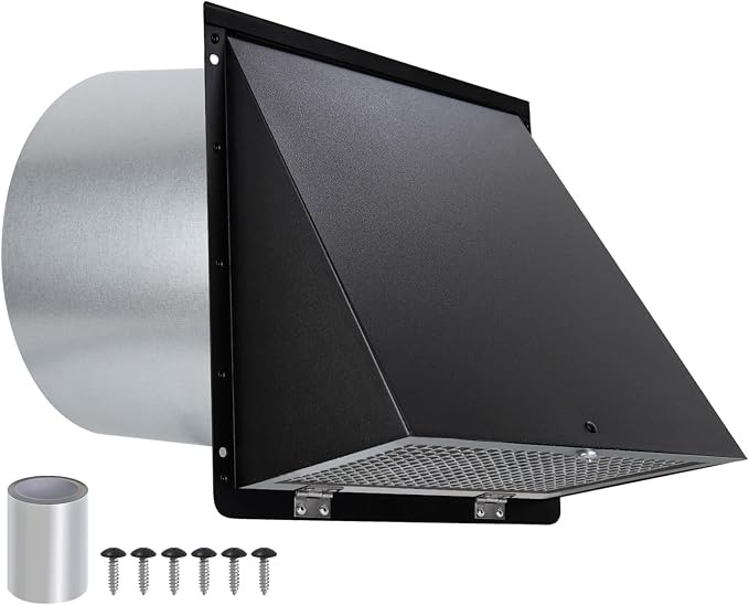 12 Inch Wall Vent Hood Exhaust Vent Cap Dryer Vent Cover, Exterior Hooded Wall by JYINCPED