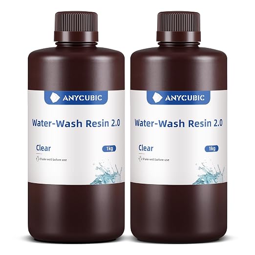 ANYCUBIC Water Washable 3D Printer Resin, 405nm High Precision UV-Curing 3D by ANYCUBIC