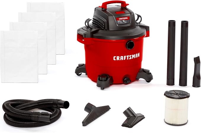 CRAFTSMAN CMXEVBE18595 16 Gallon 6.5 Peak HP Wet Dry Vac, Heavy-Duty Shop by CRAFTSMAN
