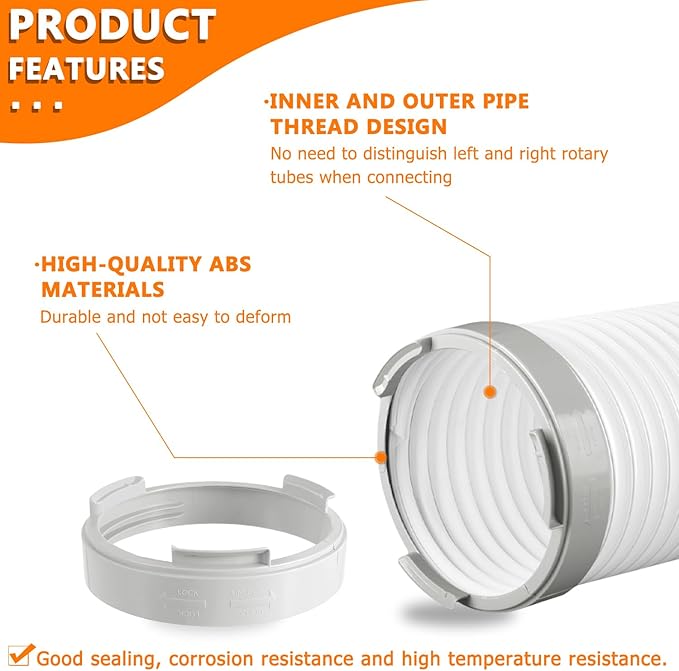 Portable Air Conditioner Exhaust Hose Coupler 5.9 Inch AC Unit Tube Connector - Image 3