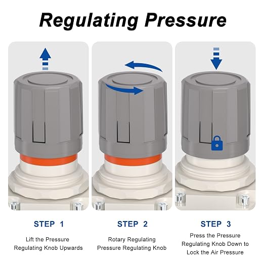 AIRZOE 3/4" NPT Compressed Air Filter Regulator Lubricator Combo, Air - Image 6