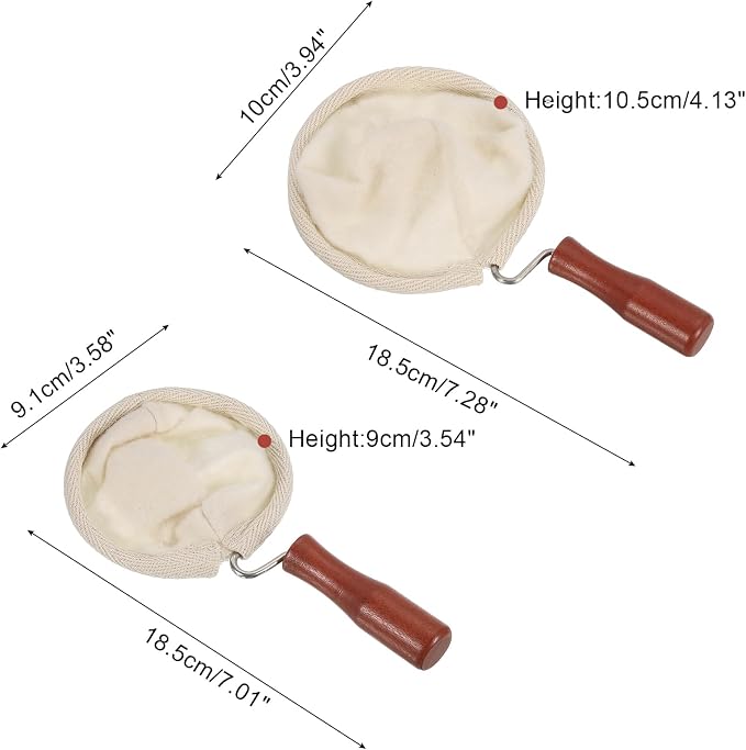 uxcell 2 Pcs Cloth Coffee Filter Bags, Coffee Sock Filter, Reusable Coffee - Image 2