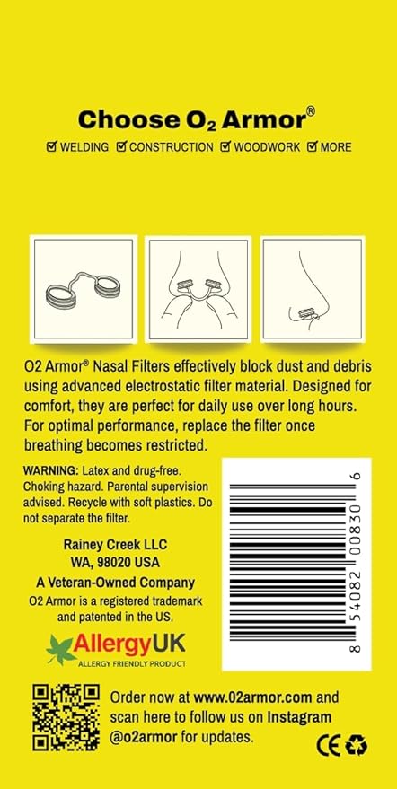 O2 Armor Nose Filters for Welders & Allergies - Image 6