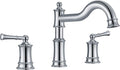 Roman Bathtub Faucet Deck Mount Tub Faucet for Bathroom Widespread Elegant Classic Spout with 3 Holes 2 Handle Valve Cartridge Included, Chrome