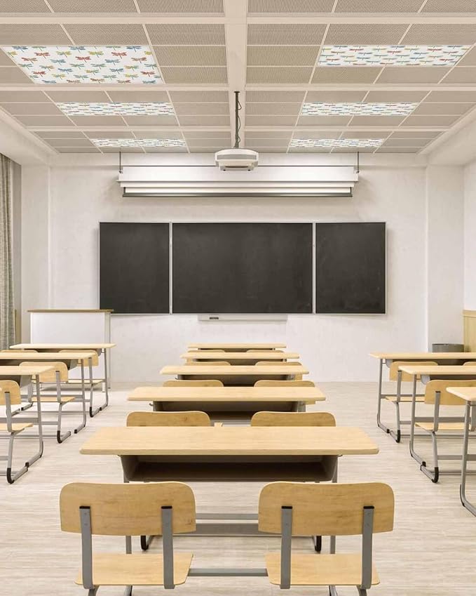 Fluorescent Light Covers for Ceiling Lights Watercolor Dragonfly Magnetic Light - Image 4