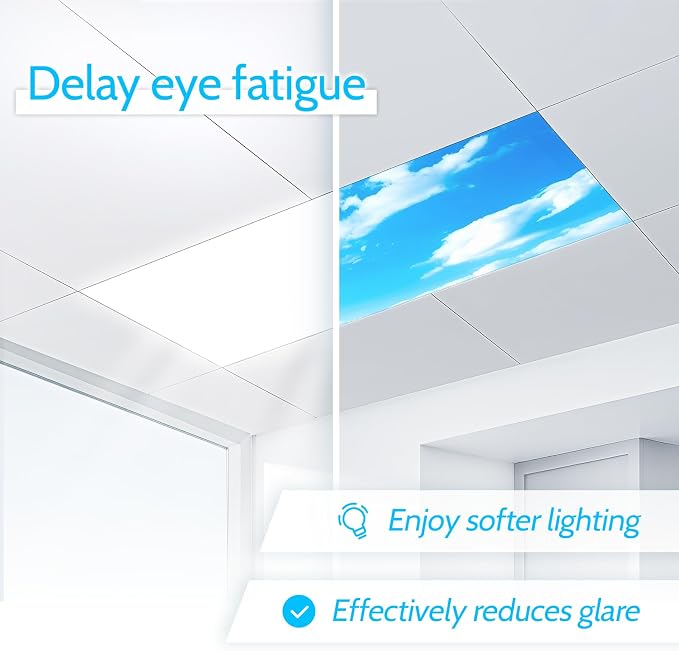 Sky Theme Magnetic Light Covers 8-Pack – Soft Sky Cloud Ceiling Light Filters - Image 2