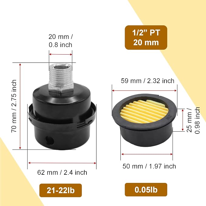 Pack of 2 Air Compressor Silencer - Image 2