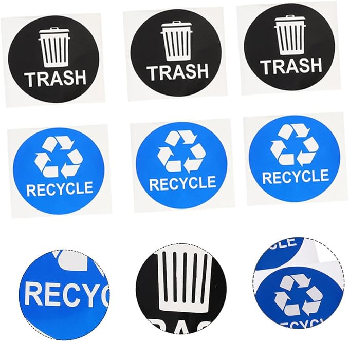 8pcs Garbage Can Stickers Waste Sorting Decals Recycling Bin Sticker Kitchen - Image 9
