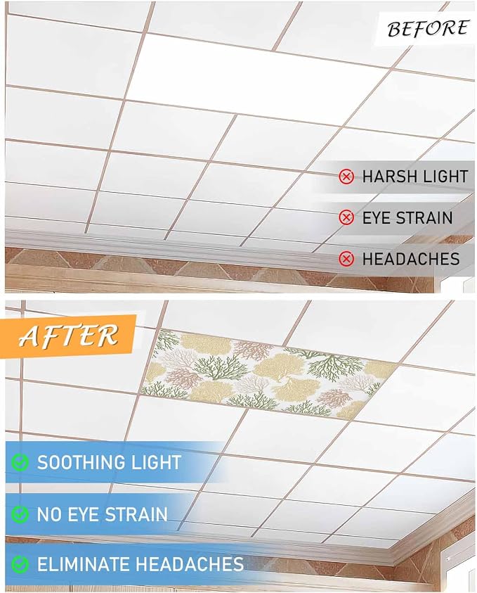 3 Pack Fluorescent Light Cover for Classroom Ceiling Light, Nautical Ocean - Image 6