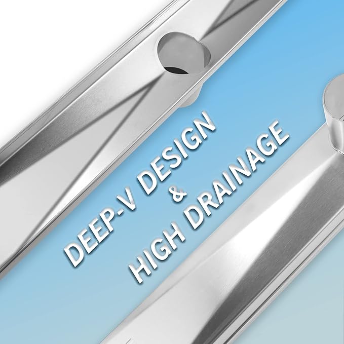 Linear Shower Drain 26", Brushed Floor Drain with Tiled Insert Grate & Hair Strainer, 304 Stainless Steel Bathroom 2-in-1 Tiled in Drain, CUPC Certified (Brushed, 26'')