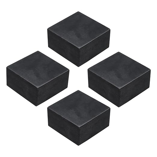 uxcell 4pcs Rubber Anti-Vibration Pads Hard Pad, 50mm Square Vibration by uxcell
