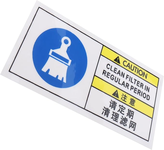 Zerodeko Weather Resistant Filter Cleaning Reminder Label by Zerodeko