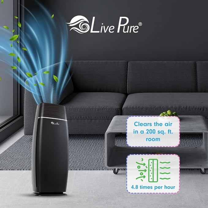 LivePure LP260TH-B Sierra Series True HEPA Digital Tall Tower Air Purifier - Image 6