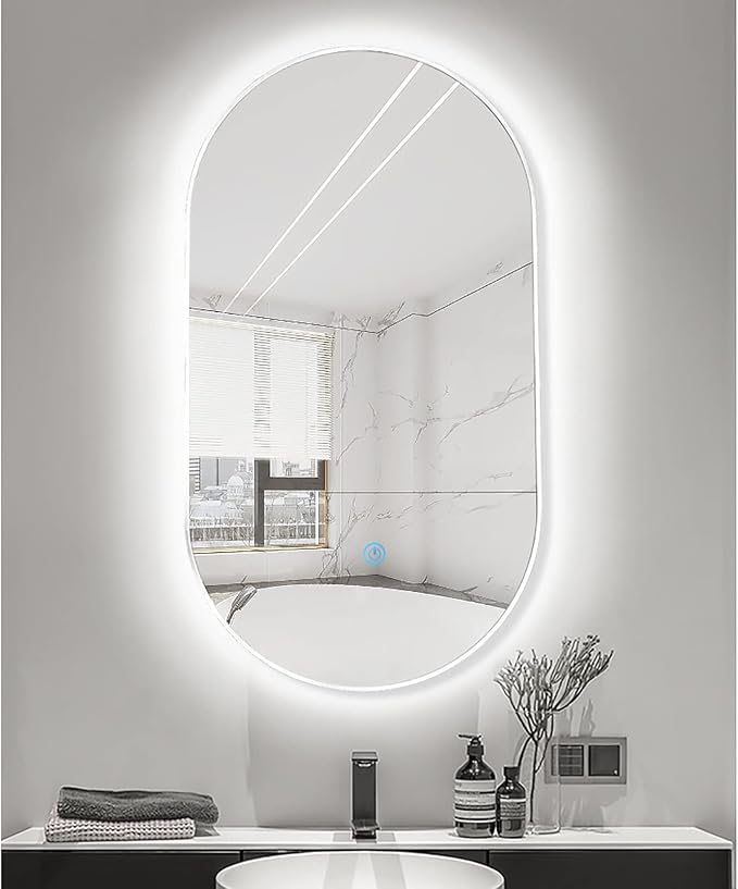 Oval LED Illuminated Bathroom Mirror, Wall-mounted Vanity Makeup Mirror - Image 7