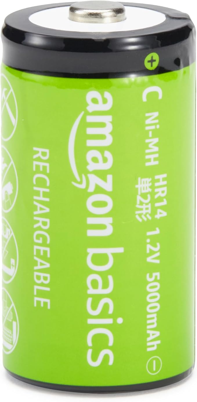 Amazon Basics 4-Pack Rechargeable C Cell NiMH Batteries, 5000 mAh, Pre-Charged - Image 2