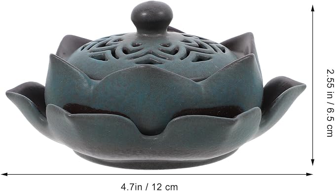 SHERCHPRY Ceramic Lotus Incense Burner - Image 2