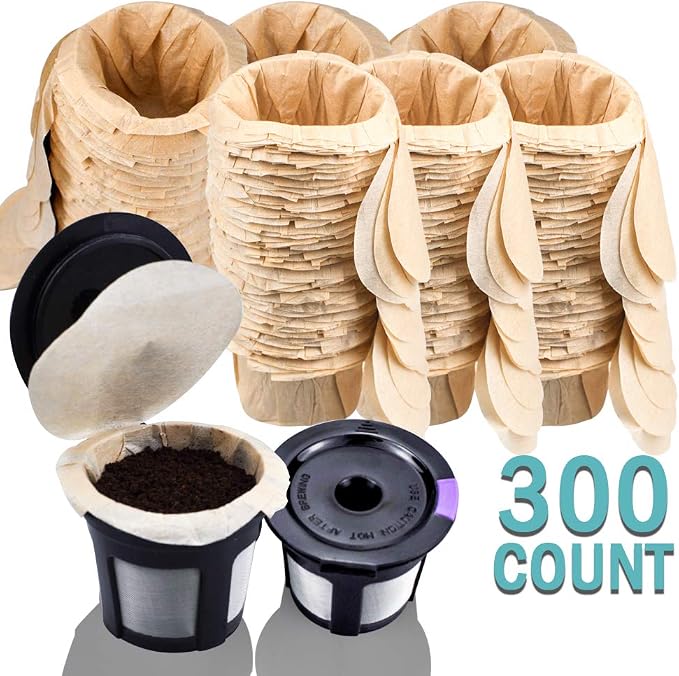 2 Reusable Keurg Cups & 300 Unbleached Keurg Coffee Pods Paper Filters - Image 2