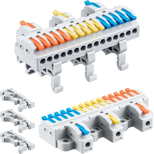 4pcs DIN Rail Terminal Blocks, DIY Splicing Wire Connectors by JANDECCN