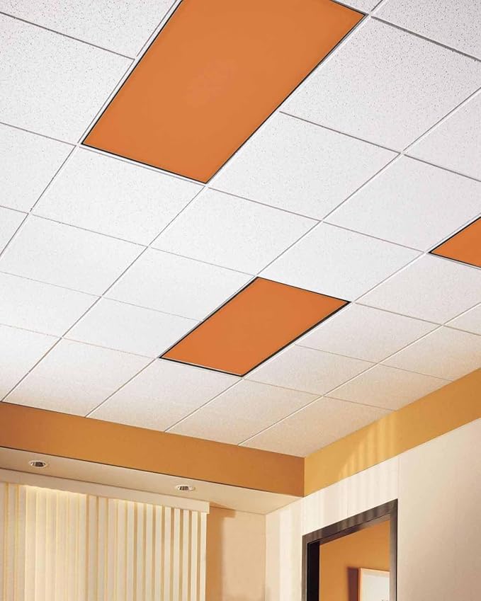 3 Pack Fluorescent Light Cover for Ceiling Lights, Pure Orange Decorative - Image 2
