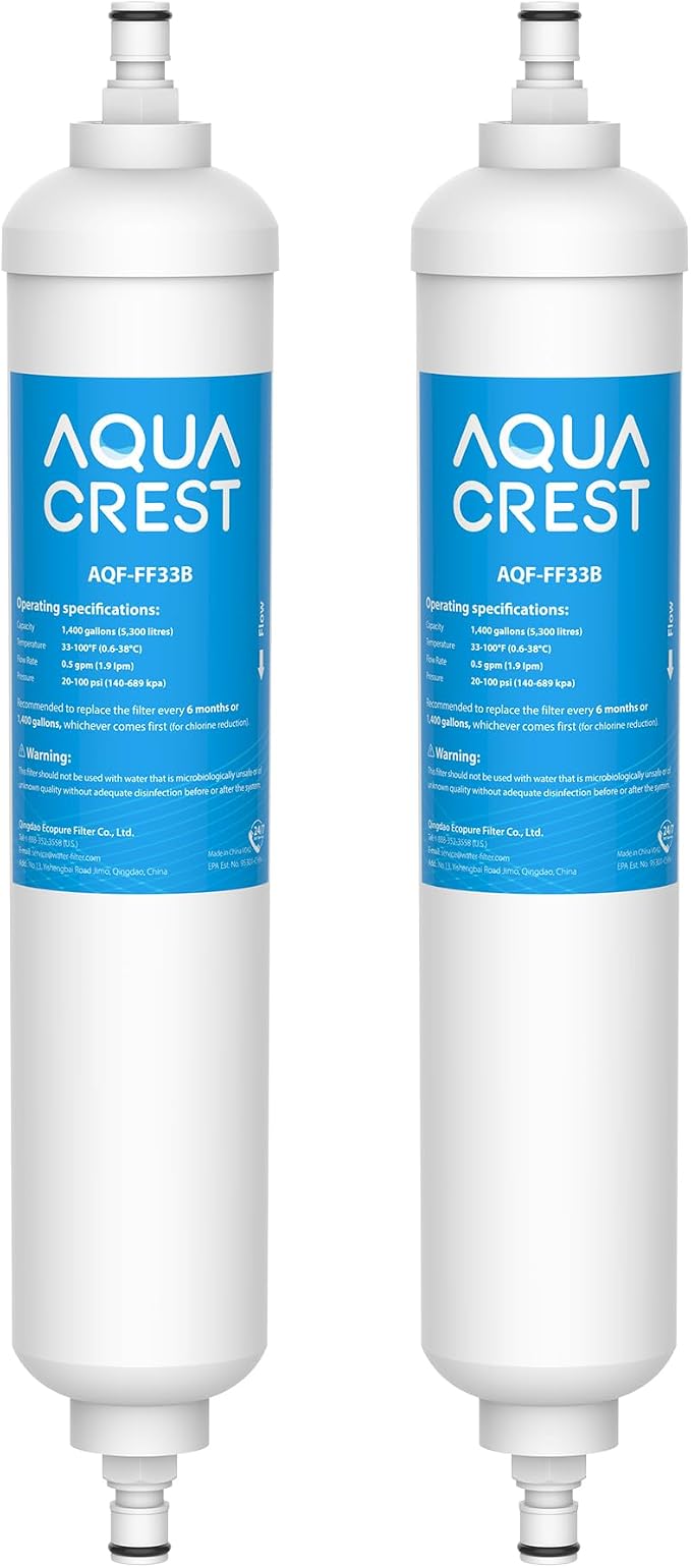 AQUACREST GXRTQR Inline Water Filter, NSF Certified, Compatible by AQUACREST
