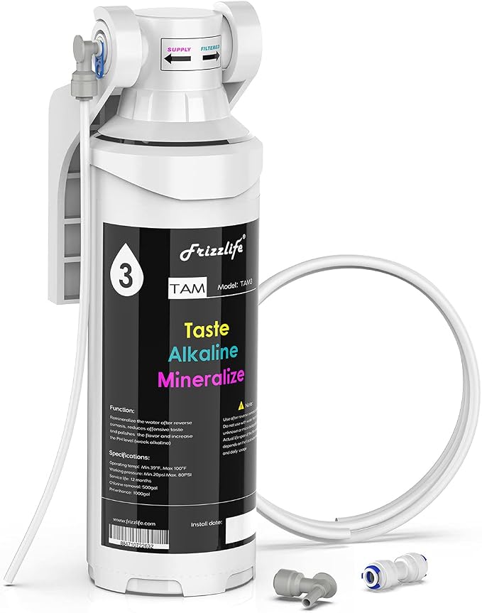 Frizzlife TAM3 Under Sink Inline Water Filter by FRIZZLIFE